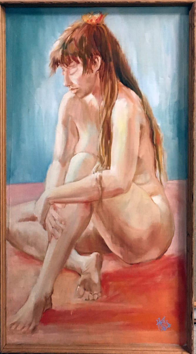 Nude with Flower by Roy Hocking 