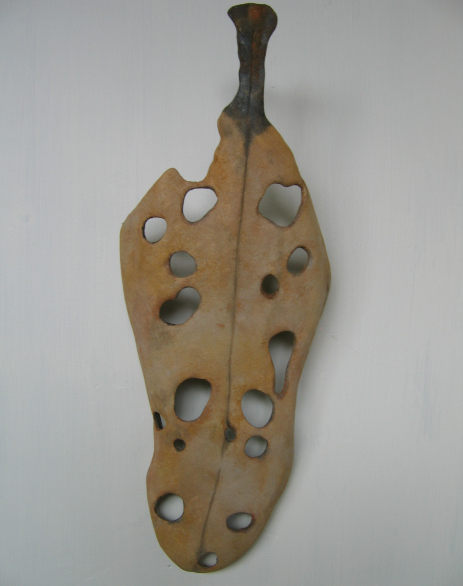 Carved Leaf - Pohutukawa . .  (07025) by Liz McAuliffe 