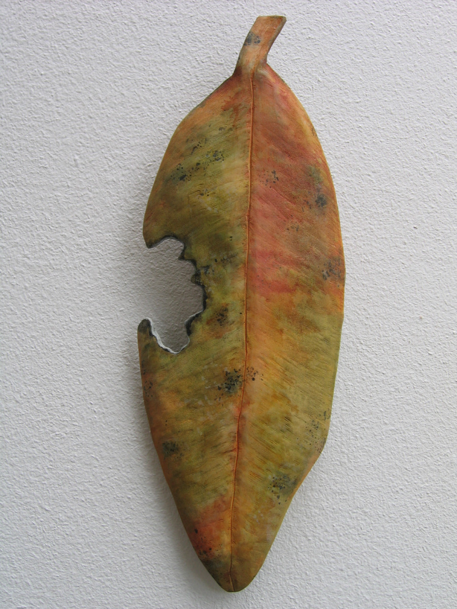 Carved Leaf - Extreme Pohutukawa  . .  (08102) by Liz McAuliffe 