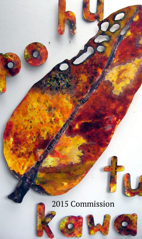 Pohutukawa Leaf & Word . 092 by Liz McAuliffe 