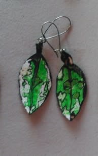 Pohutukawa Leaf Earrings 154 by Liz McAuliffe 