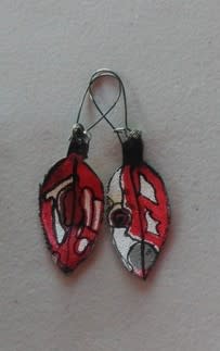 Pohutukawa Leaf Earrings 158 by Liz McAuliffe 