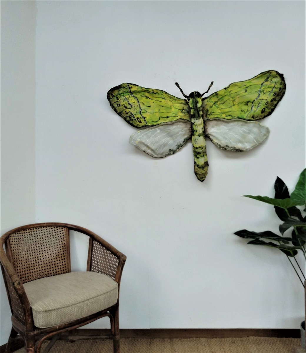 Puriri Moth - Canvas/Wire  ..  (19272) by Liz McAuliffe 