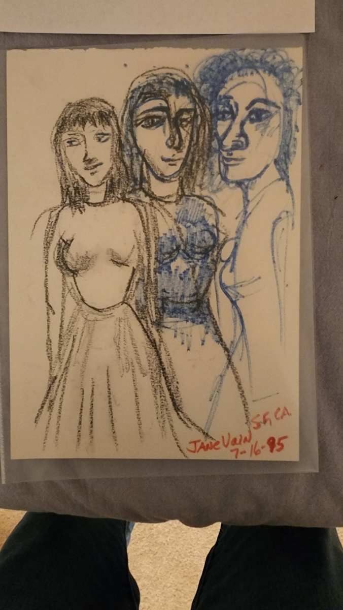 Three Self Portraits by Jane "In Vain" Winkelman 