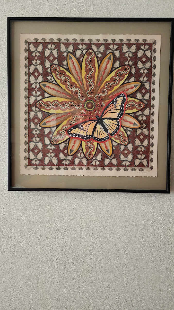 Monarch and Deco Flower by Susan Poitras, Image 1.