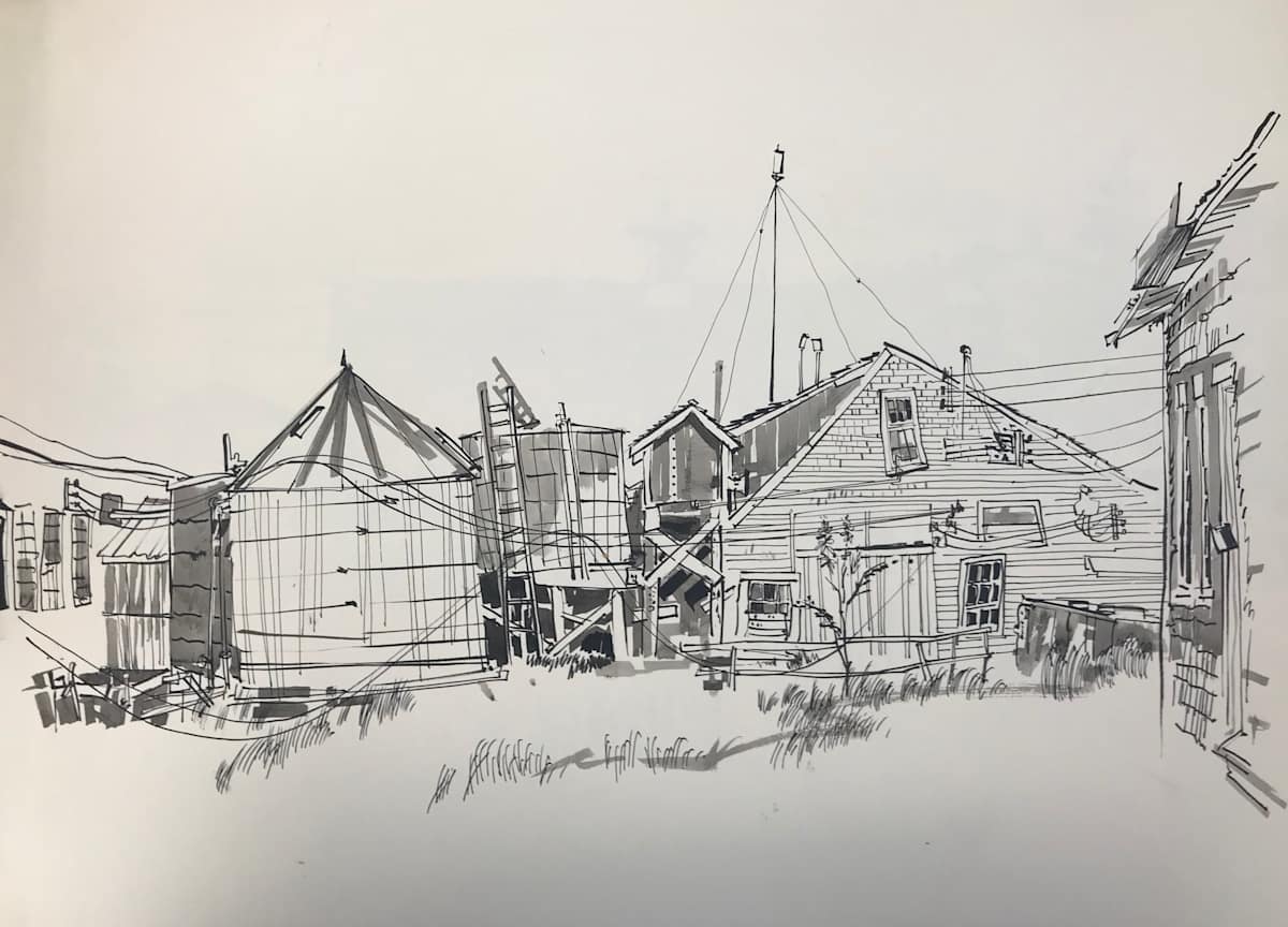 Farm Yard Buildings by John C. Menihan, Image 1.