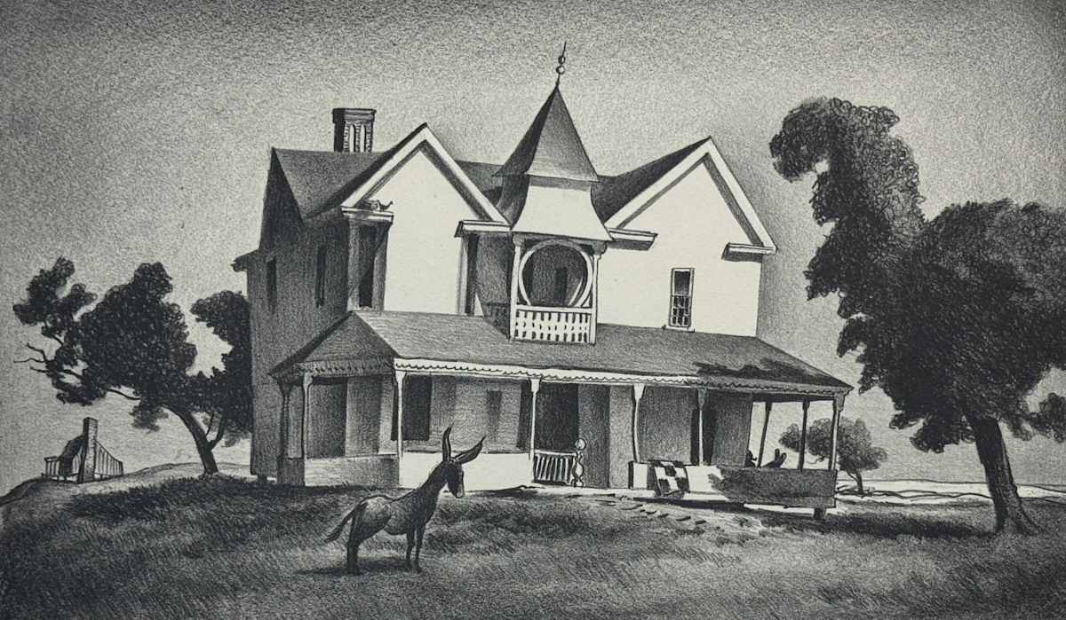 Farm House with Mule by John C. Menihan 