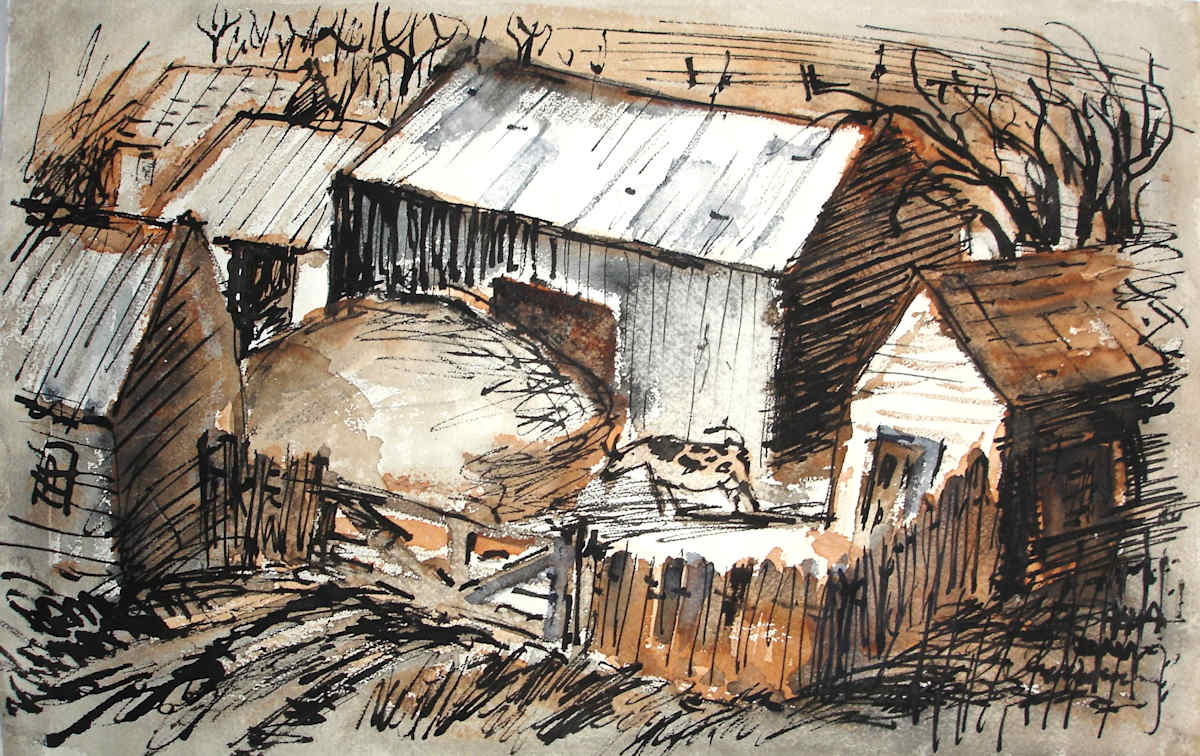 Farm Scene Study by John C. Menihan, Image 1.