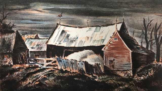 Red Barn White Roof by John C. Menihan 