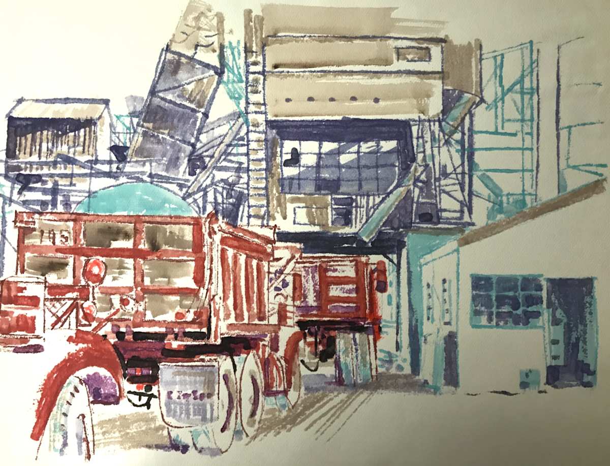 Dolomite Trucks in Queue by John C. Menihan 