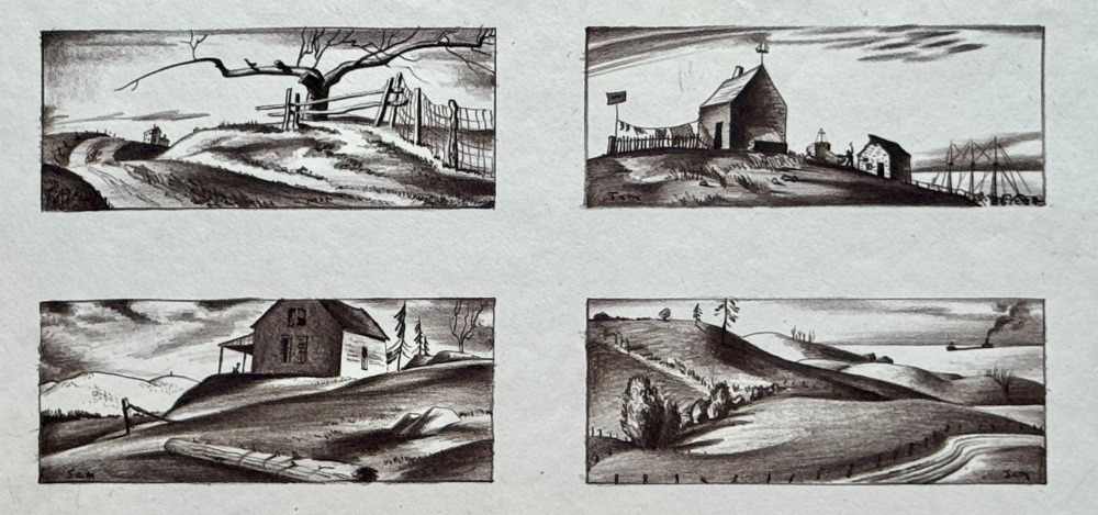 Four Rural Farm Scenes by John C. Menihan, Image 1.
