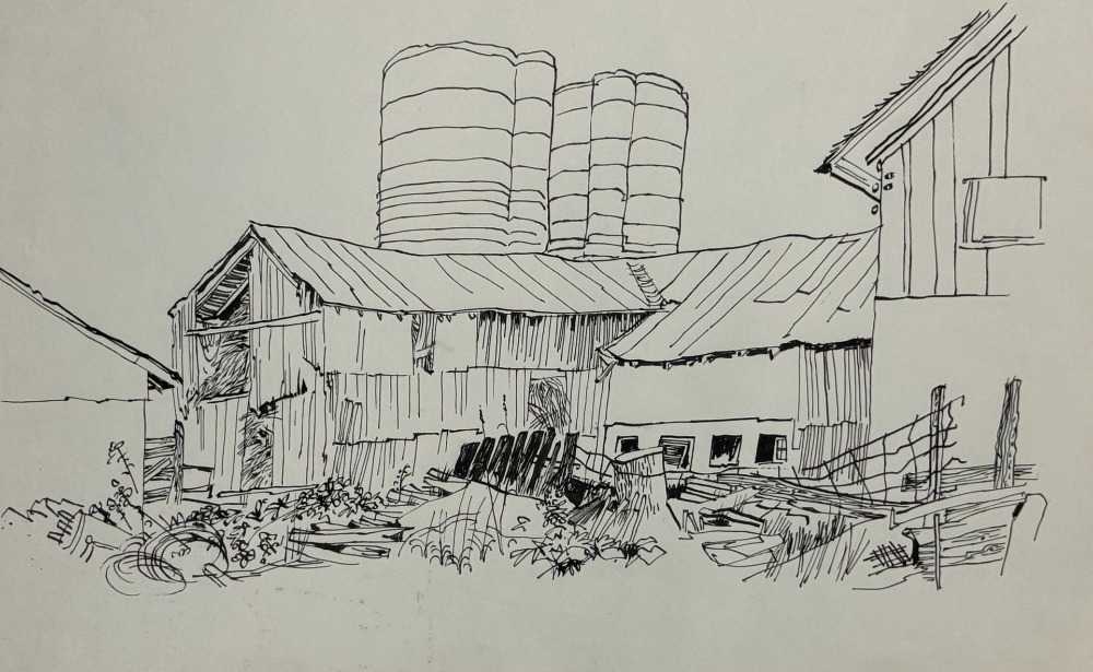 Barn Sketch by John C. Menihan, Image 1.
