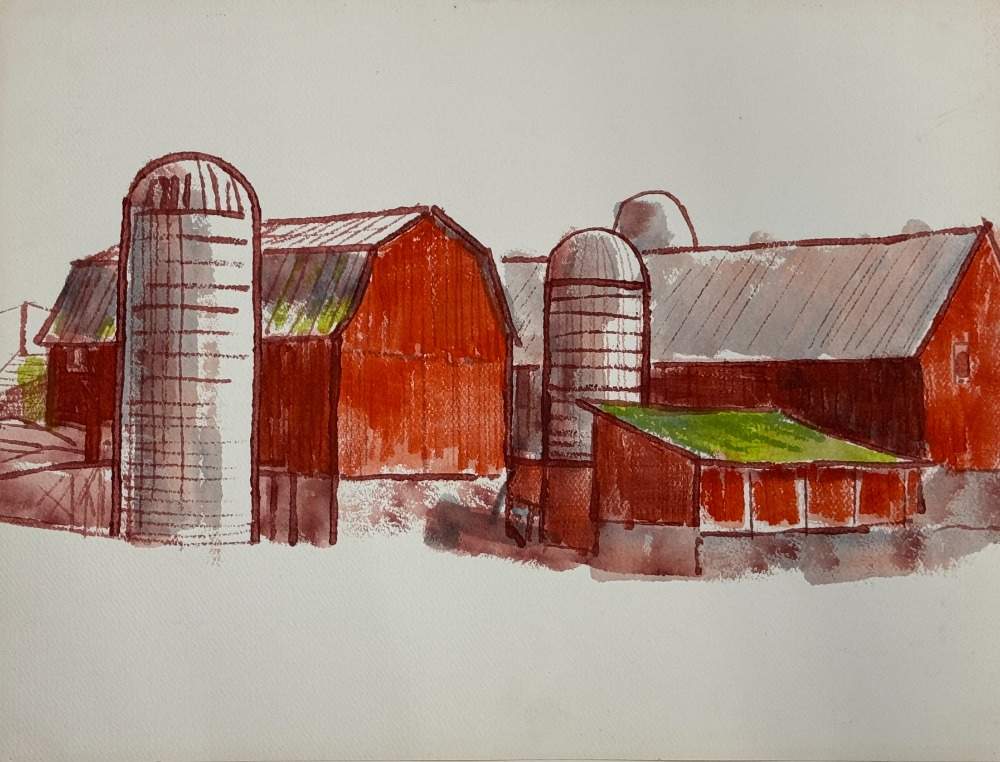 Red Barns White Silos - Study by Peter G. Menihan, Image 1.