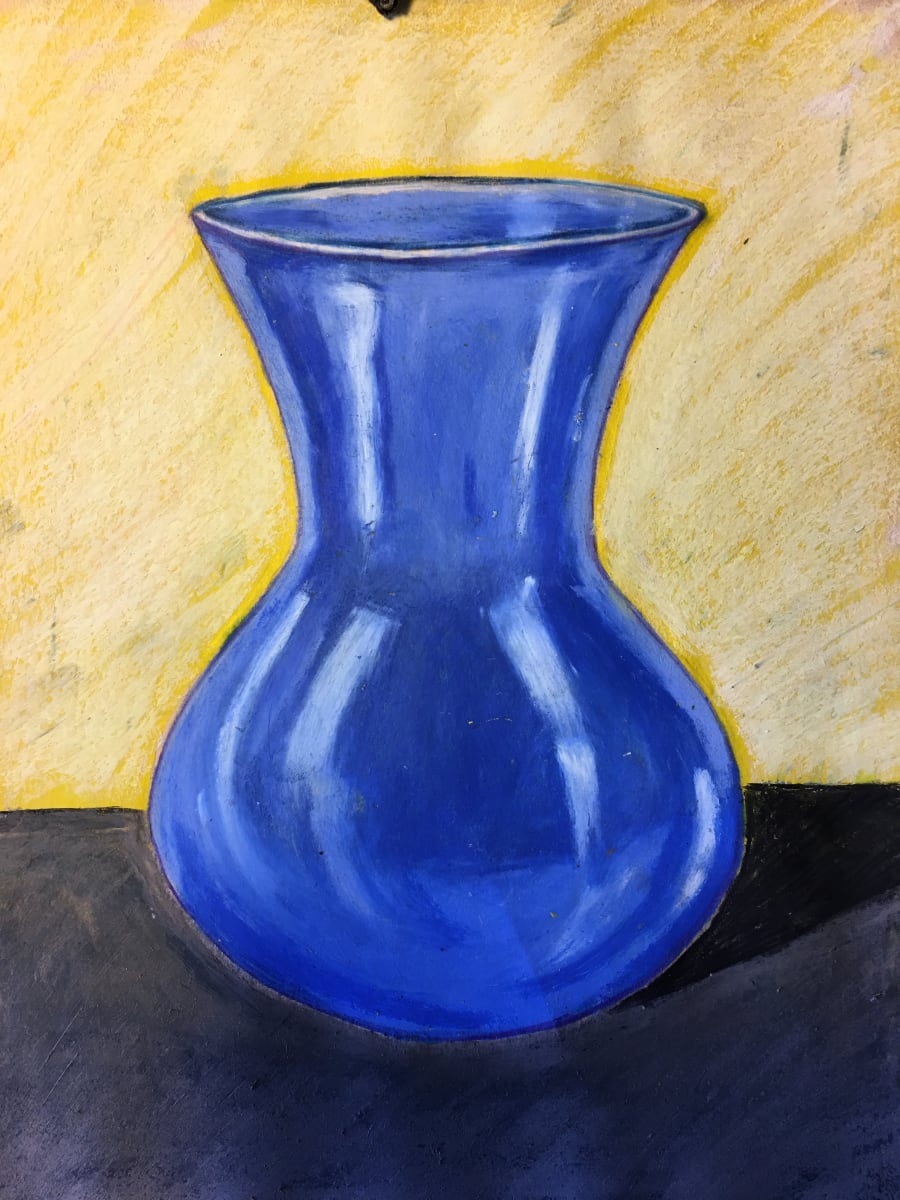 BLUE GLASS VASE by CATHY KLUTHE 