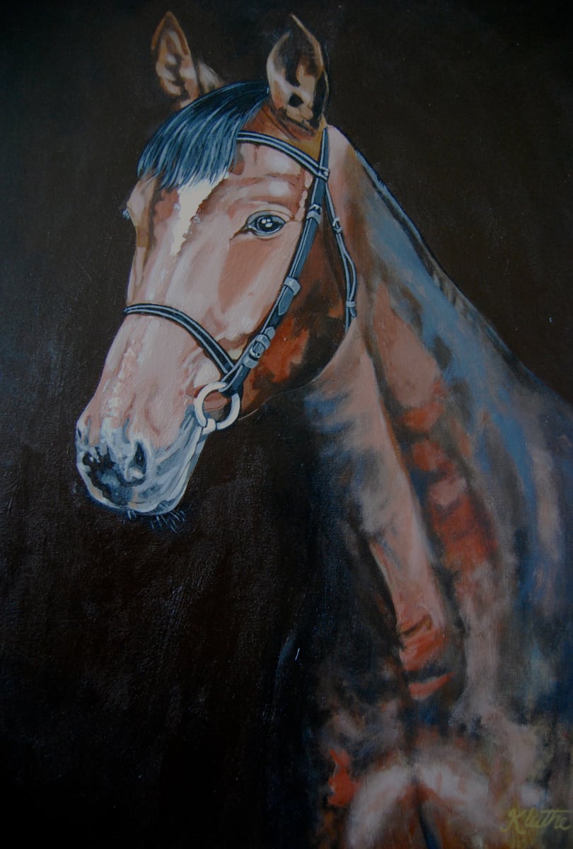 BROWN HORSE by CATHY KLUTHE  Image:  A commissioned painting of a beautiful horse.