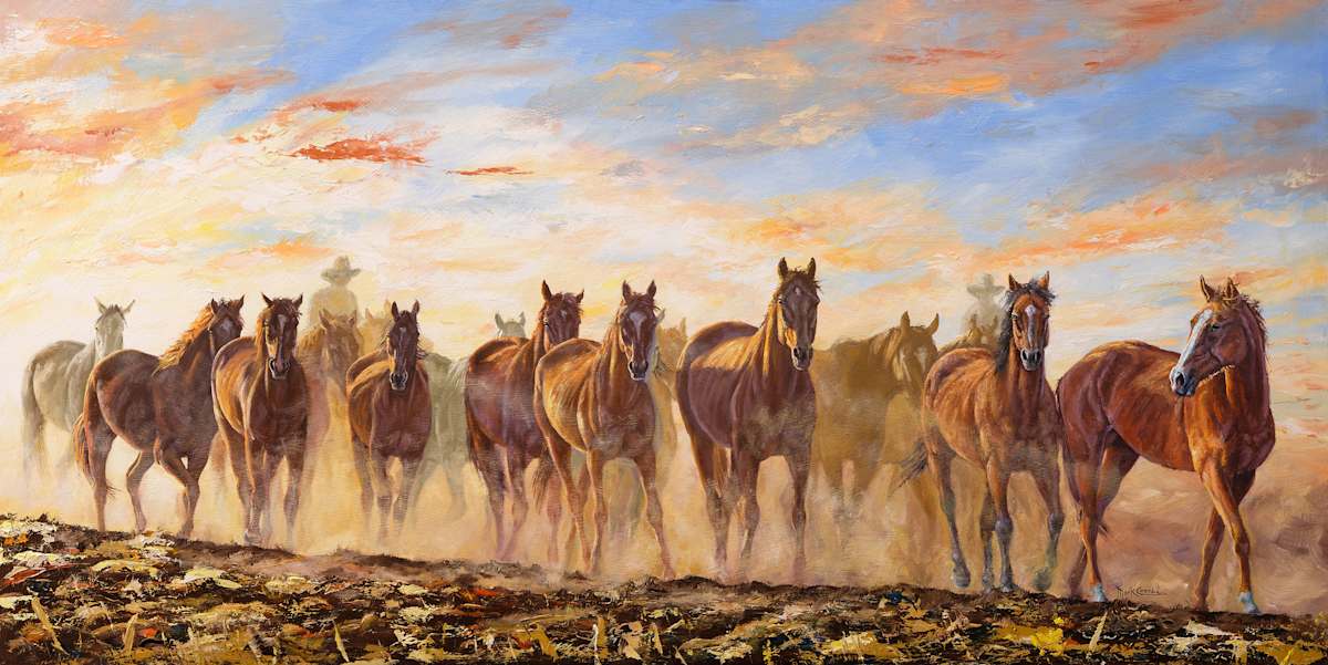 Horses at Sunup by Mark Coombe 