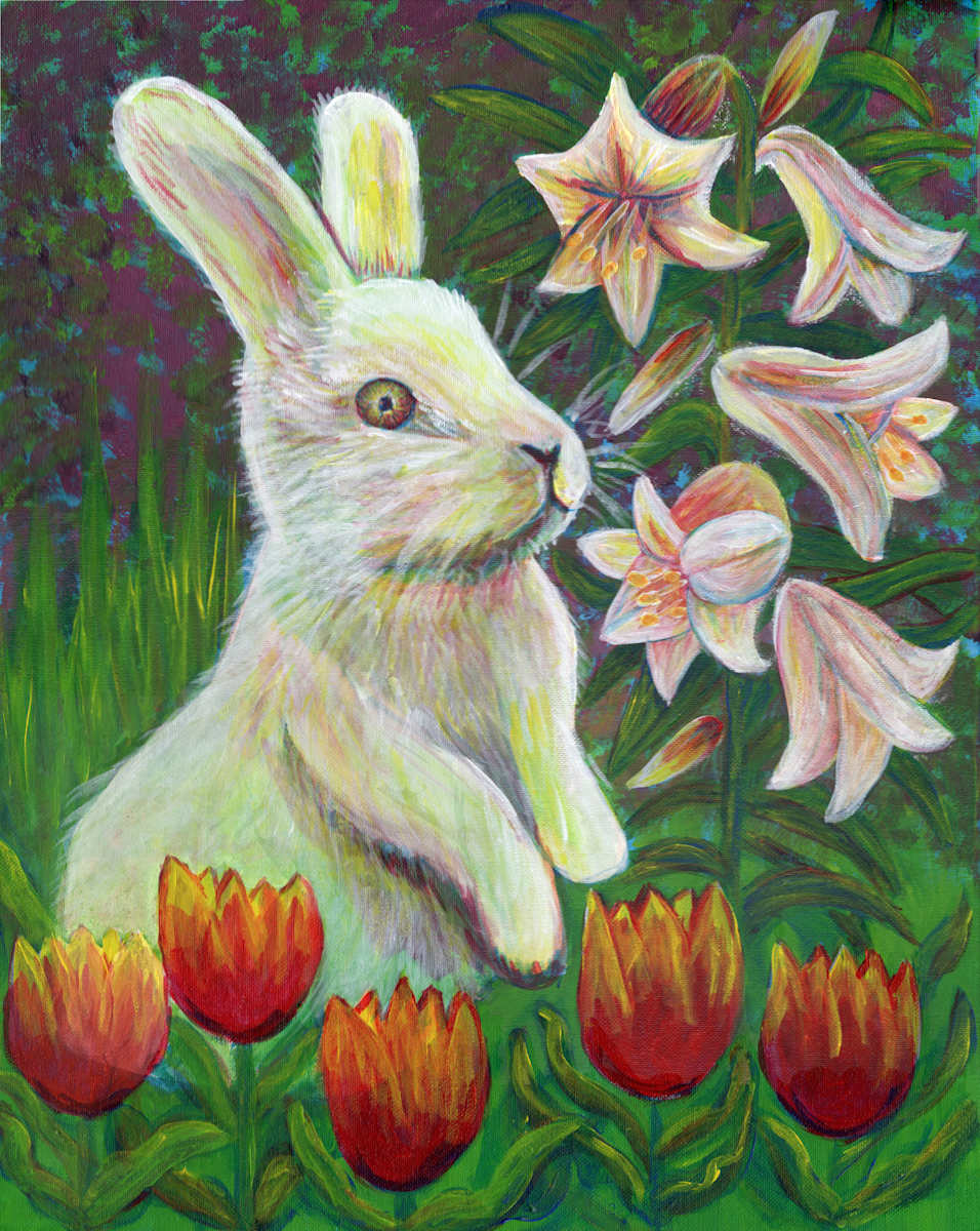 Bunny in blooms by Janet Danforth, Image 2.