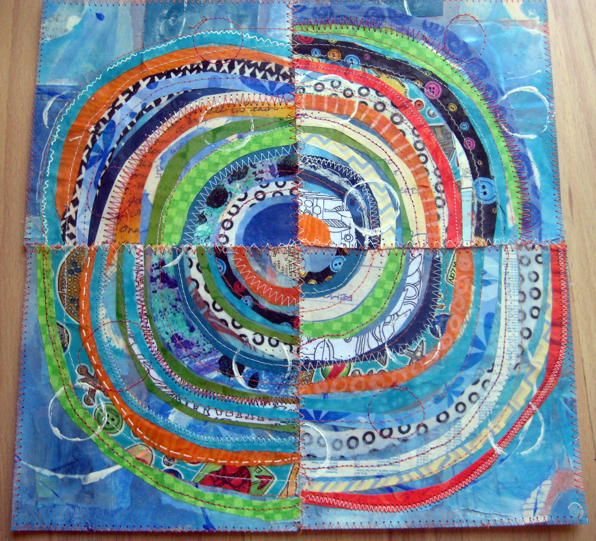 Recycled Circles: Blue and Orange by Jane LaFazio 