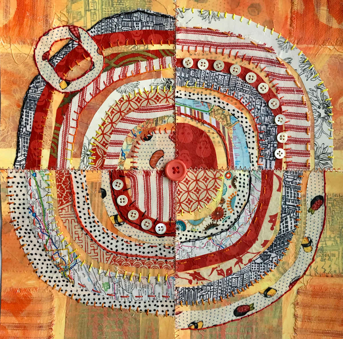 RED Button: Recycled Circles by Jane LaFazio, Image 1.