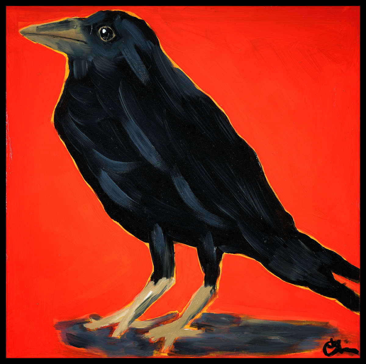 Wise Raven - Framed in floating frame by Erin Bowling 