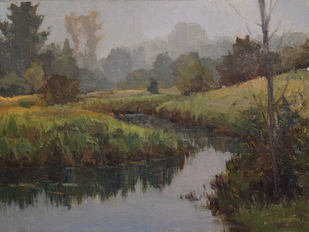 Foggy Morning-Reiboldt's Creek  Image: Painted on location in Door County Wisconsin