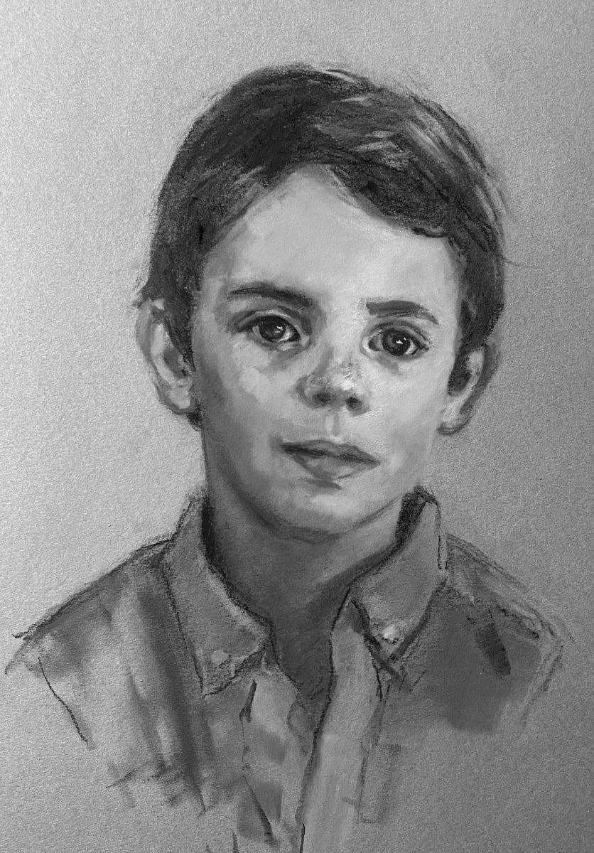 Chase by Don Ripper  Image: Charcoal on tinted paper