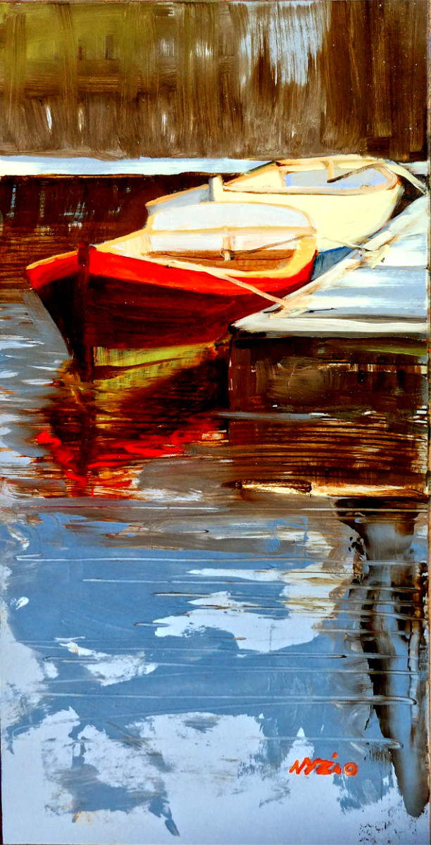 Sunset and Dinghies by Donna Lee Nyzio 