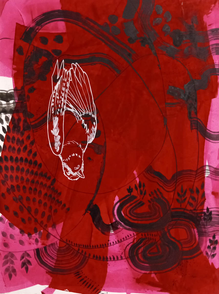 Skyfall by Carol Schottenfeld  Image: This print is a one of a kind mixed media silkscreen.  