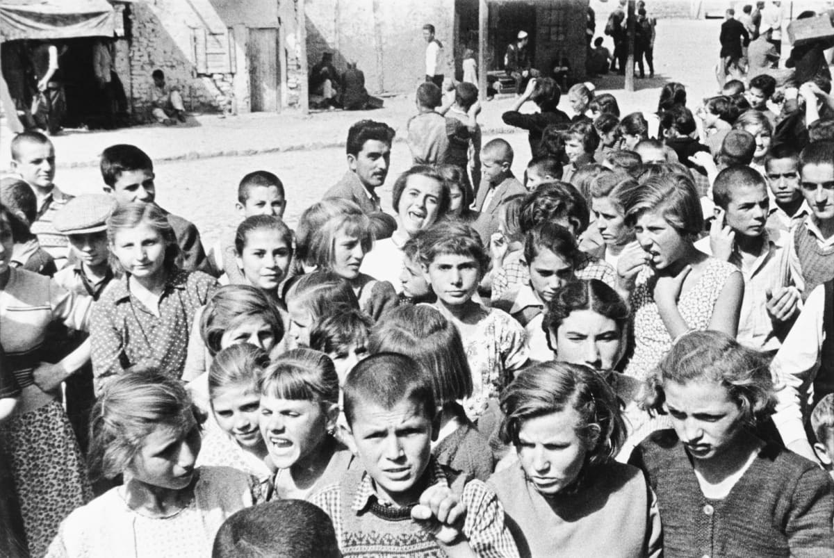 Skolpje, Yugoslavia, School Children in Street by Edward R. Miller  Image: Large group of children in the street
