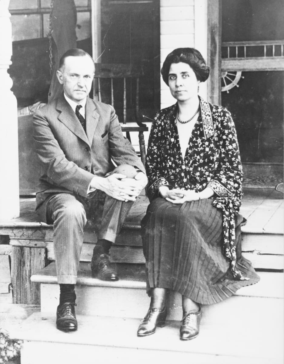 Coolidge and Wife at Plymouth, Vt. House of his Father. August 1, 1923 by Ralph Morgan 