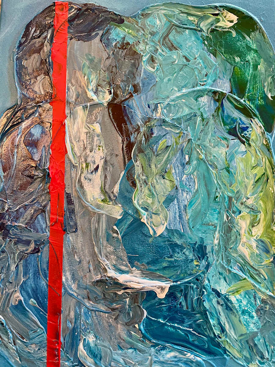 Seismic Shift by Jani Klun  Image: Primary red delineates the shift in thoughts, feeling and movement on a journey to new discoveries