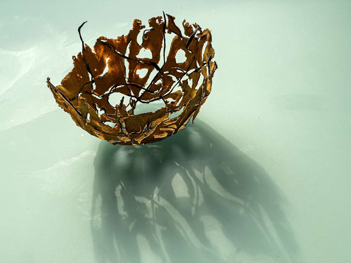 Banana orange vessel by Annette Holtkamp, Image 3.