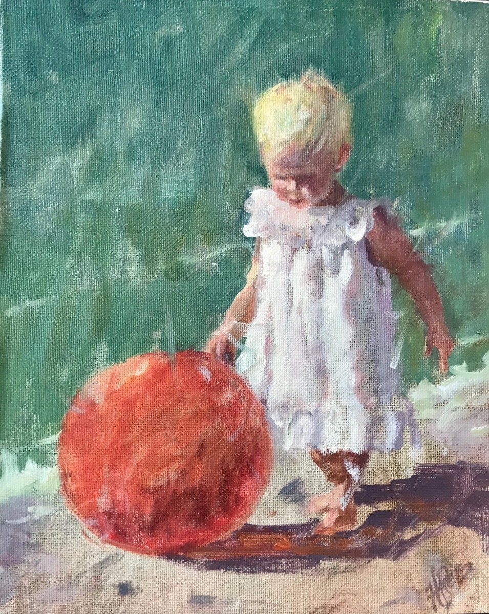 Chasing My Beach Ball by Hope Reis Art Studio 