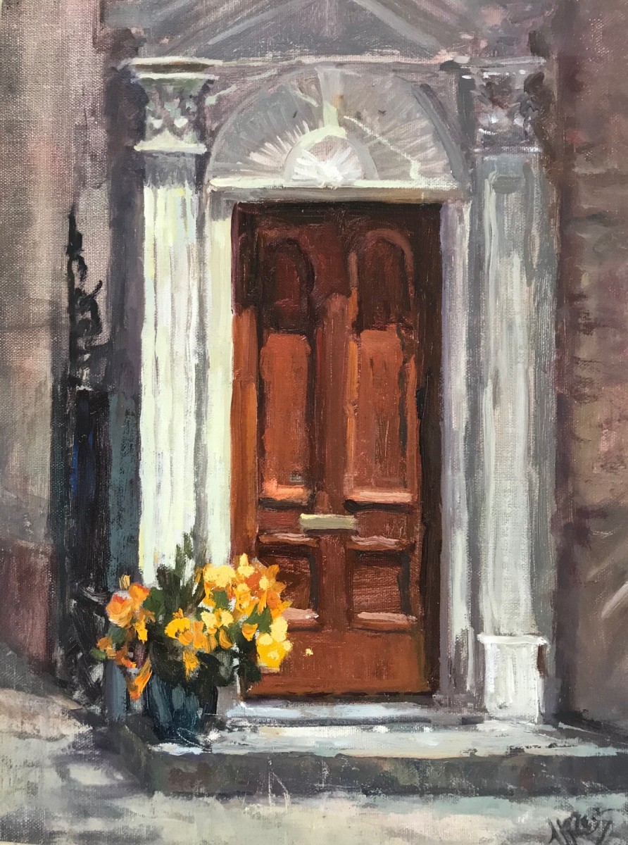 Front Door Flowers by Hope Reis Art Studio 