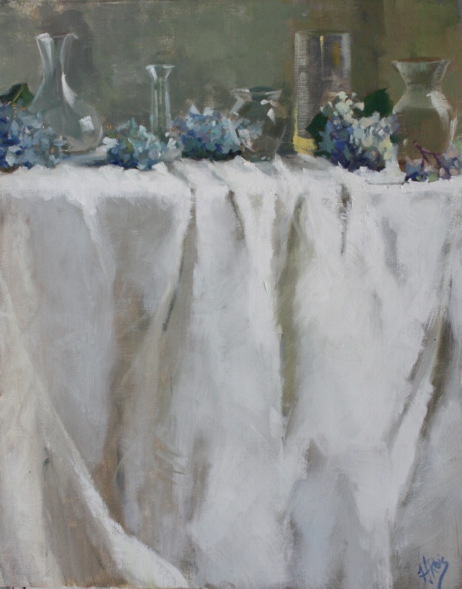 Hydrangea & Glass by Hope Reis Art Studio 