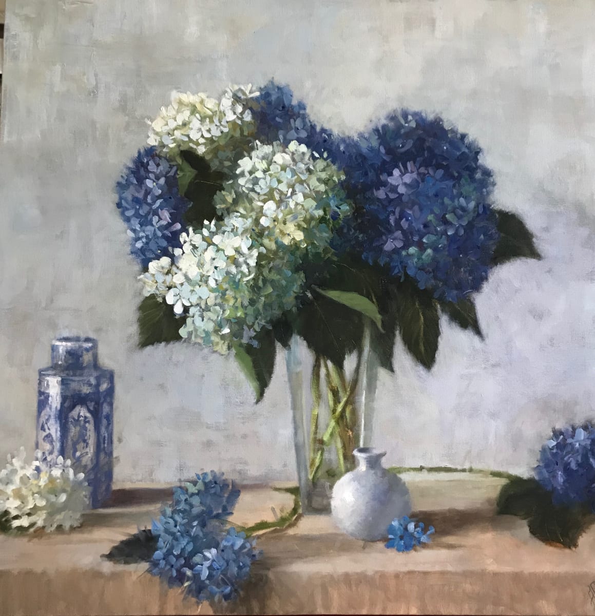 Bright Blue Hydrangea by Hope Reis Art Studio 