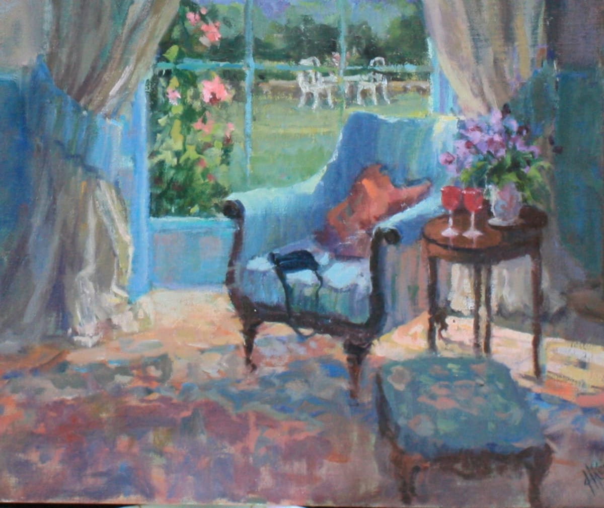 Belchester Blue Chair by Hope Reis Art Studio 