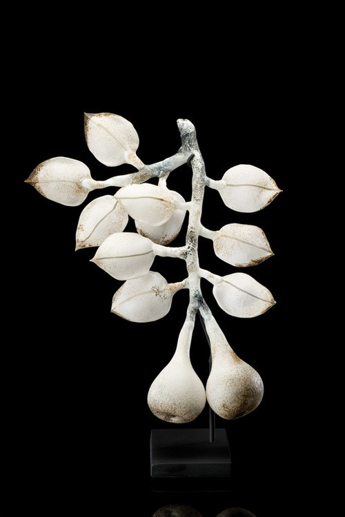 Bosc Pears in White (small) by Kathleen Elliot 