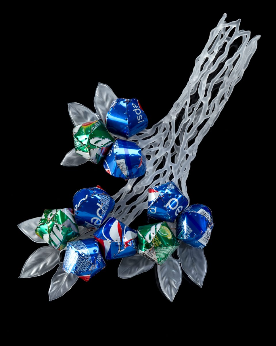 Questionable Foods, Blue Green Soda Cans by Kathleen Elliot 