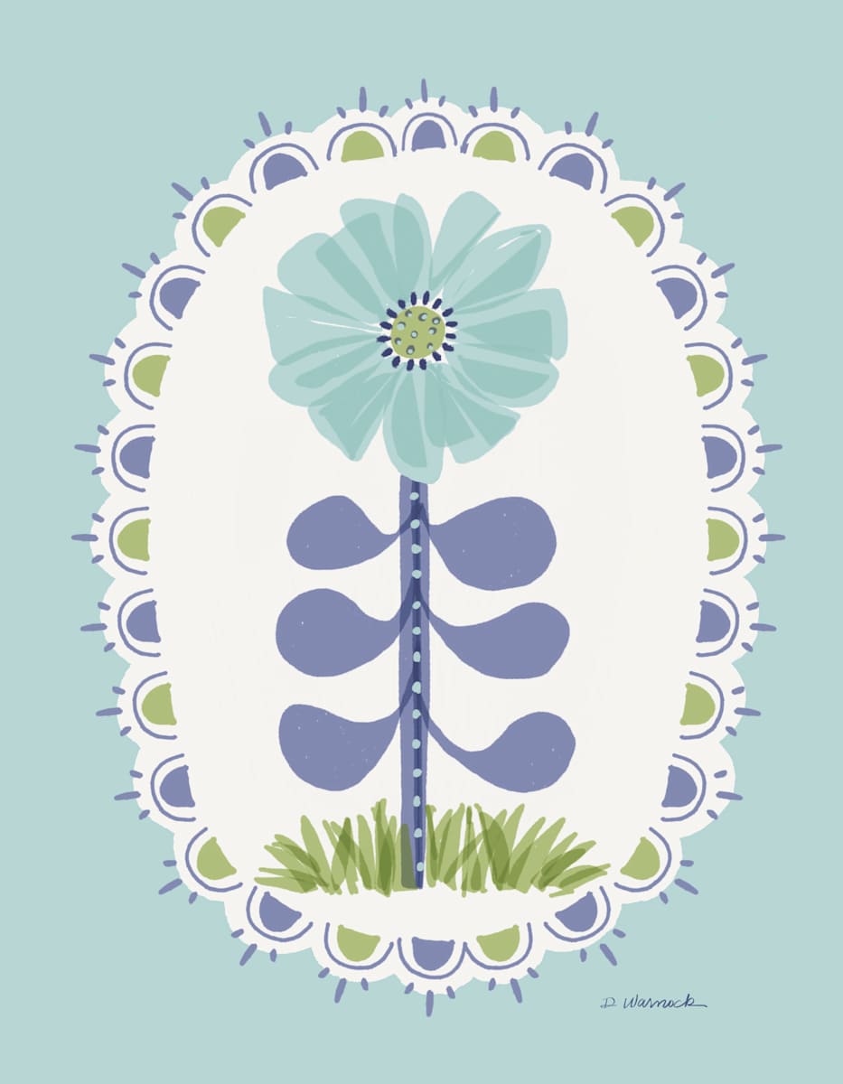 Batchelor Buttons by Debbie Warnock  Image: In calming shades of blues and green