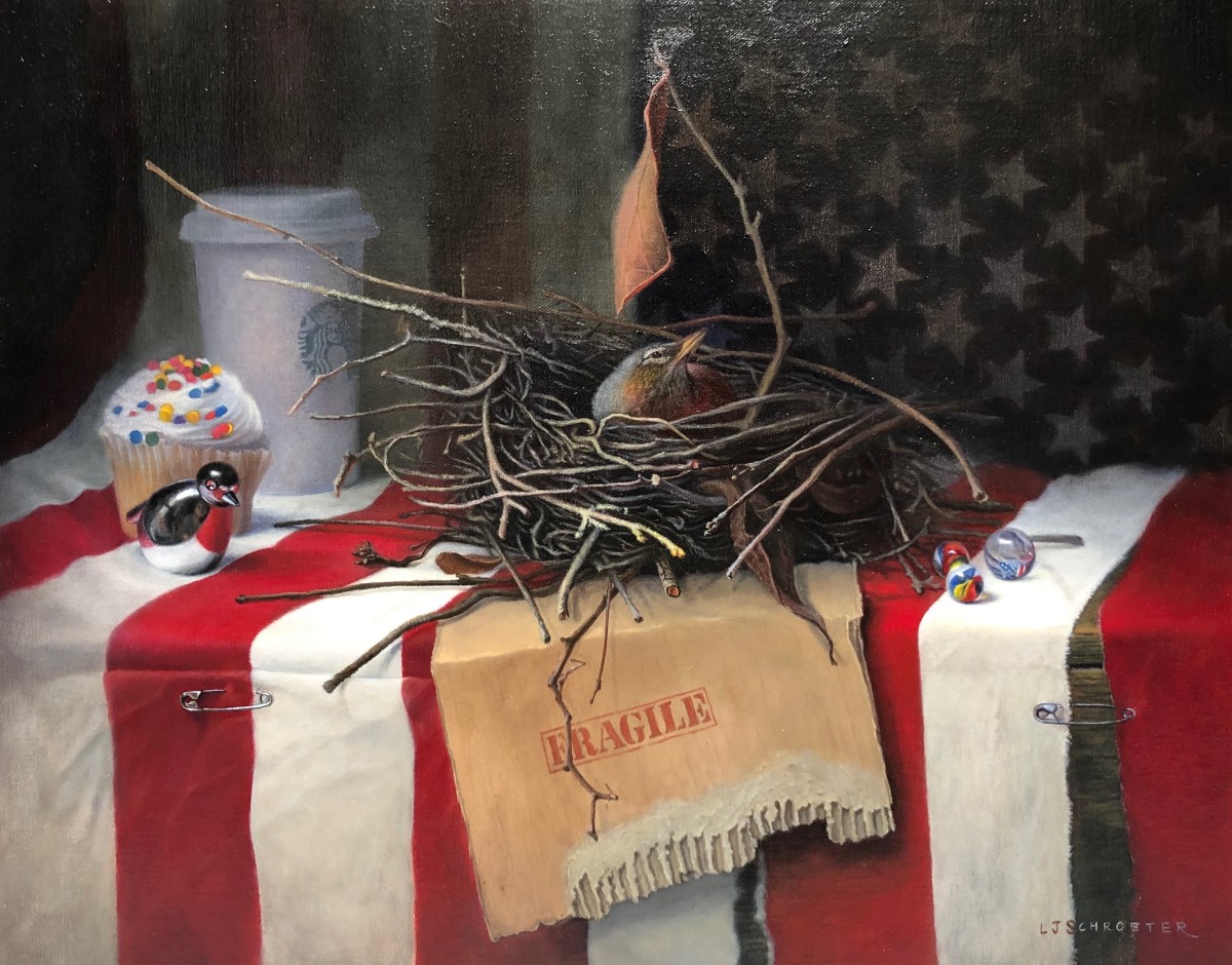 Democracy by Linda J Schroeter  Image: Fragility of Democracy and the American Dream