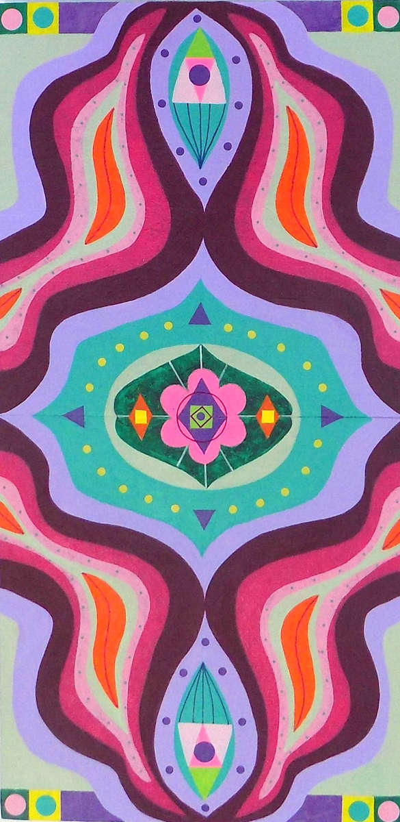 The Channel of Divine Energy by Asandra  Image: The Channel of Divine Energy, acrylic/mixed media/wood panel, diptych, 12” x 24”, 2025