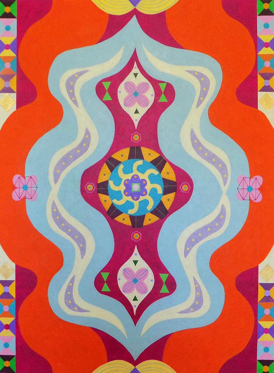 Shekinah 3 by Asandra  Image: Shekinah 3, 30" x 40" x 1.5", acrylic & mixed media on wood panel, 2025