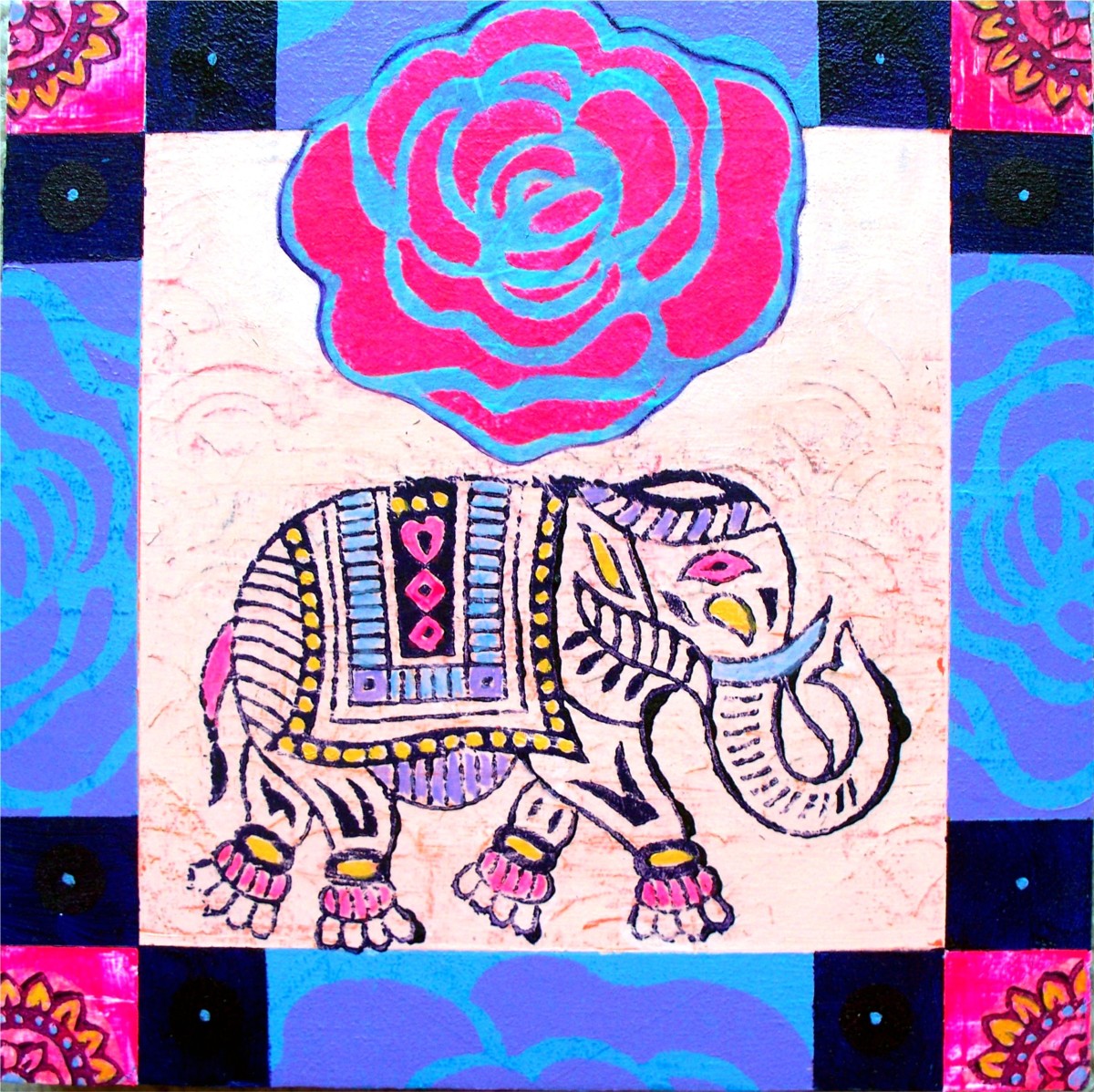 Elephant & Rose by Asandra 