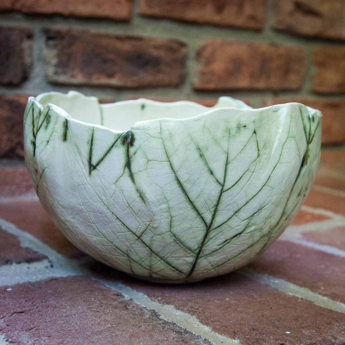 Large leaf collage bowl by Lucy Boland 