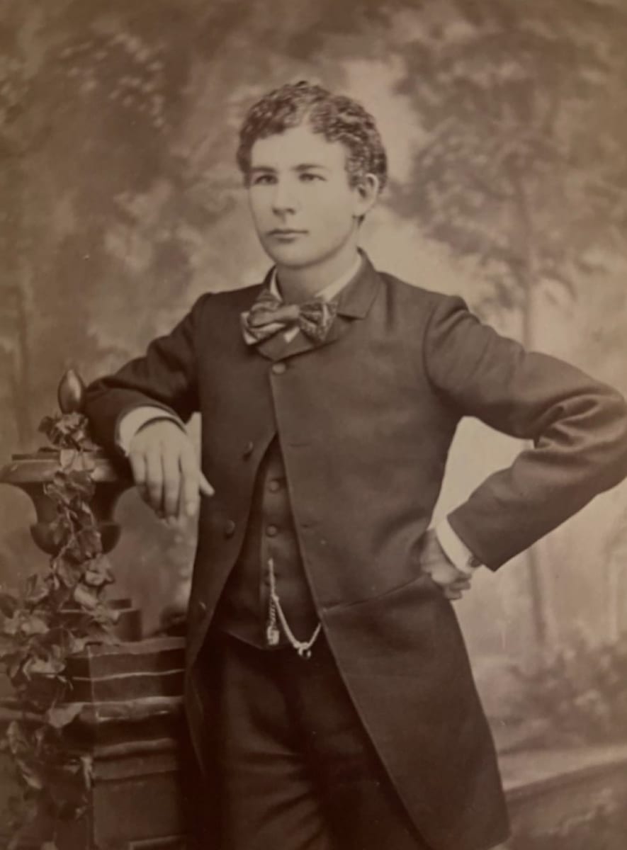 Arm Akimbo With Fabulous Backdrop by E. R. Burnham 