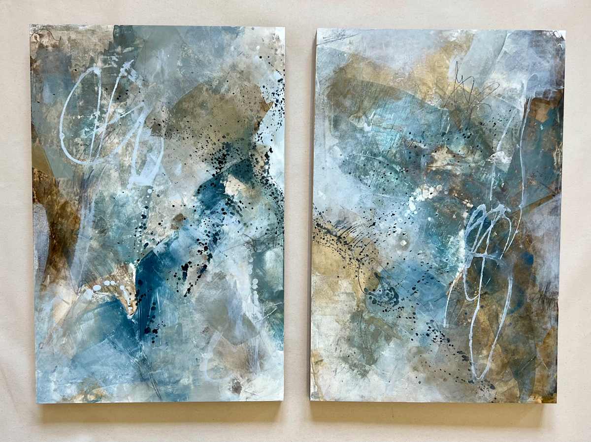 Azzuro 1 & 2 by Wendy Hamilton Fine Art, Image 2.