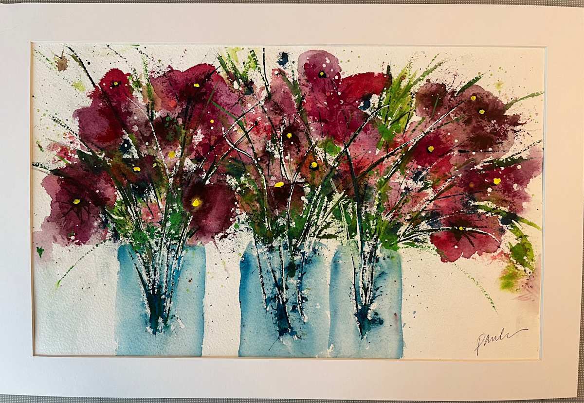 Burgandy Bouquets by PAULA MOYERS, Image 1.