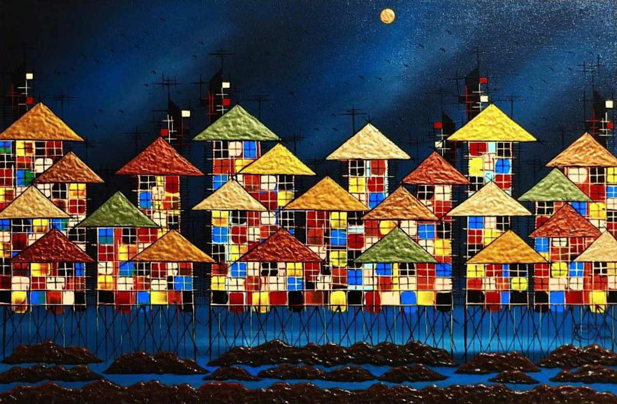 Blue Night, Urban Series Version II by Allan Escober, Image 1.