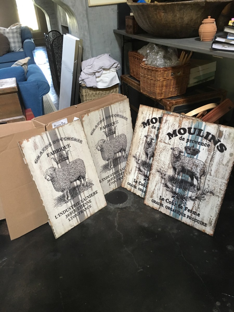 Striped Sheep Plaques by Ann A Blake 